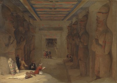 The Hypostyle Hall of the Great Temple at Abu Simbel, Egypt by David Roberts